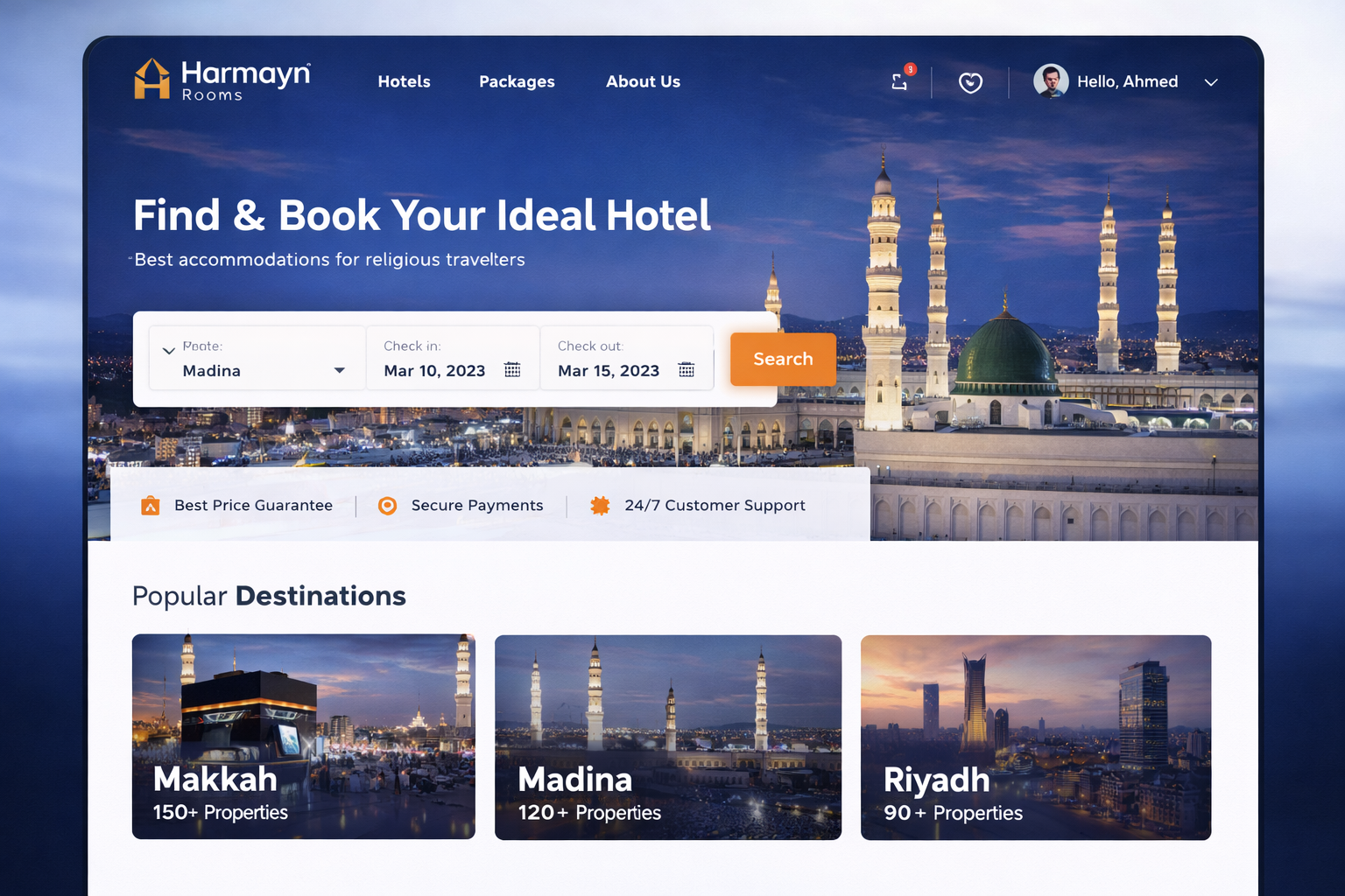Hotel booking platform project cover